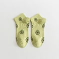 thumbnail image 2 of Yuanlong Womens Socks Fruit Embroidery Pattern Cotton Ankle Socks Spring Daily Comfort Breathable Short Socks One Size, 2 of 3