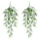 thumbnail image 1 of Paquete de 2 plantas colgantes artificiales, decoración de pared sintética, plantas falsas para estante, cocina, Patio, porche, interior y exterior, 1 of 5