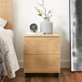 thumbnail image 4 of Hensley 22 Inch 2 Drawer Wood Nightstand, Grooved Front, Brown- Saltoro Sherpi, 4 of 8