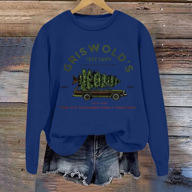 Tree Farm Sweatshirt Fun Old Fashion Family Christmas Sweatshirt For Fall & Winter
