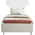 thumbnail image 7 of Meridian Furniture Ghost Cream Velvet Twin Bed with Acrylic Headboard and Legs, 7 of 7