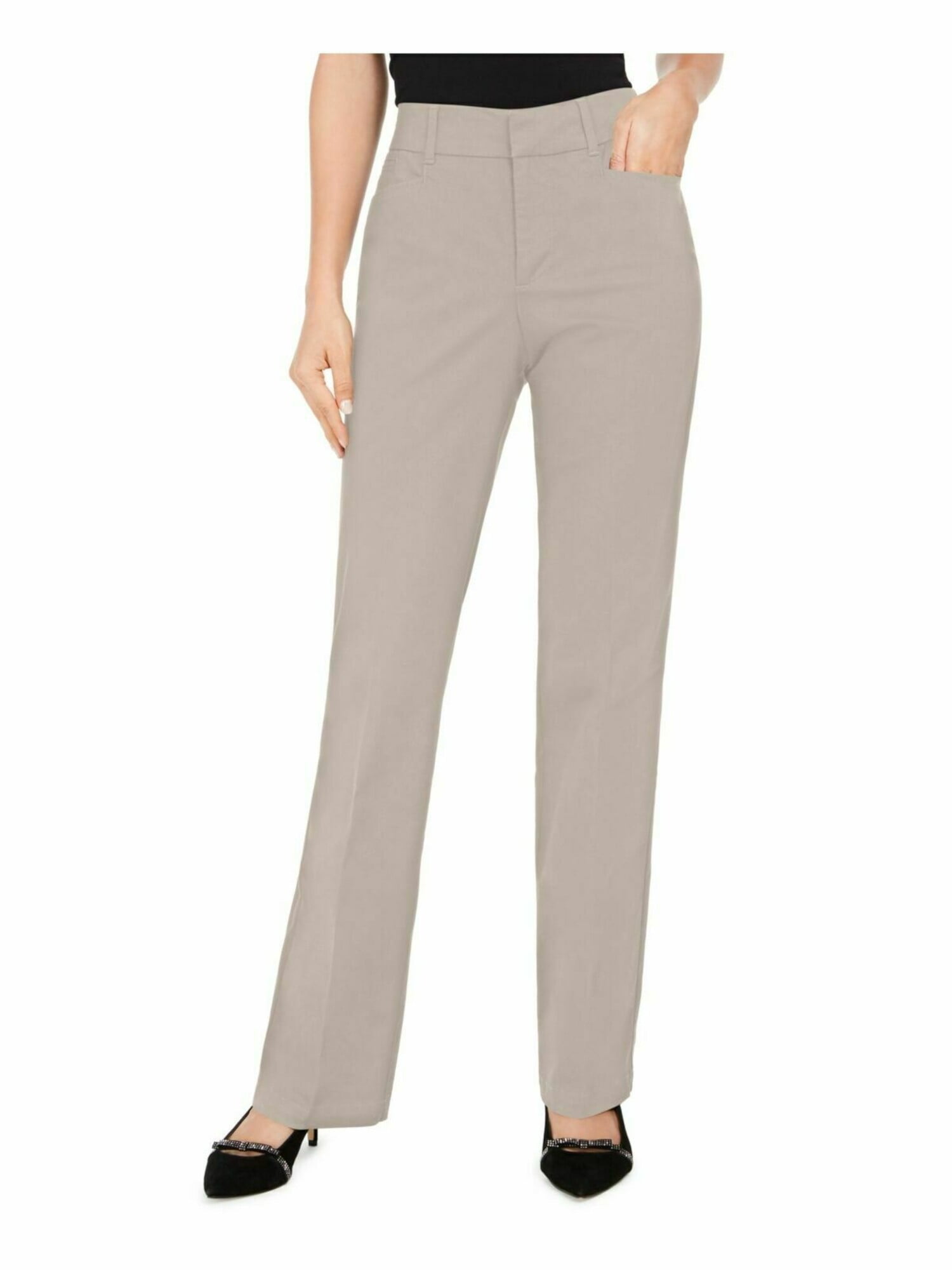 Stretch Cotton Pants, Beige 