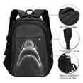 thumbnail image 3 of Balery Black And White Shark Mochila con carga USB para hombre y mujer - Mochila impermeable y antirrobo para laptop con puerto USB para viajes, trabajo, 3 of 7