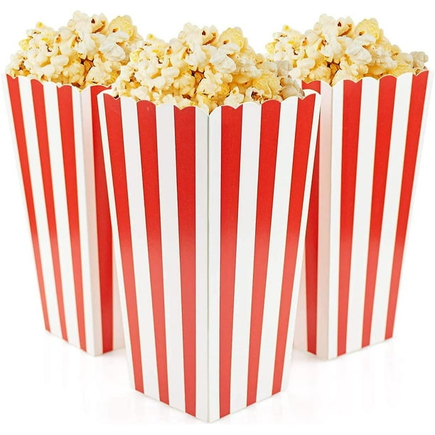 60pcs Popcorn Favor Boxes, Classic Red Striped Cardboard Popcorn Boxes Candy Walmart.ca