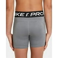 thumbnail image 3 of Nike Pro Big Kids' (Girls') Shorts Color: Carbon Heather/White Size: S, 3 of 4