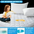 thumbnail image 4 of JPHOME King Size 100% Waterproof Mattress Protector, Quilted Fitted Mattress Pad, Breathable Soft Mattress Cover, Deep Pocket Fitted 8" - 21", Noiseless and Comfortable (78" x 80", White), 4 of 7