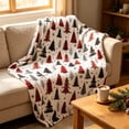 thumbnail image 2 of ICQOVD Christmas Tree Print Throw Blanket,Soft Cozy Warm Lightweight Blanket for Sofa Couch Bed Farmhouse Winter Holiday Home Decor 27.56*39.37IN, 2 of 7