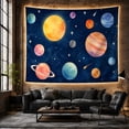 thumbnail image 5 of Planets Against Deep Navy Sky Whimsical Watercolor for Astronomy Fans, Celestial Art Print, Birthday Gift, Tapestry Wall Hanging for Bedroom and Living Room, 5 of 6