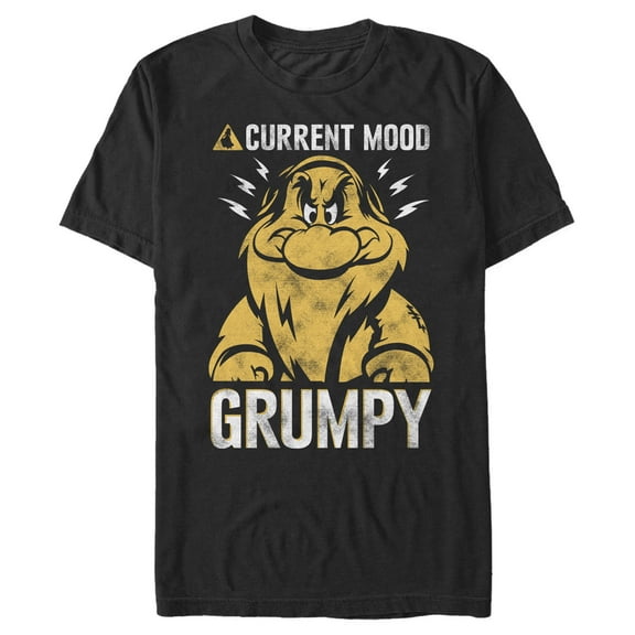 Men's Snow White and the Seven Dwarfs Grumpy Current Mood Distressed  Graphic T-Shirt
