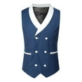 thumbnail image 2 of Gilet de Complet pour Homme Mince Rétro Quotidien Couleurs Assorties avec Boucle et Poche, 2 of 2