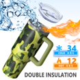 thumbnail image 2 of Camouflage 40oz Tumbler– Stainless Steel Insulated Tumbler with Handle and Straw, Large Capacity Travel Cup for Hot & Cold Drinks, 2 of 6