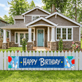 thumbnail image 6 of Blue Happy Birthday Banner with Balloon Star and Bowling Pin Elements Birthday Party Decoration Backdrop Photography Props Party Supplies Background Decorations, 6 of 7