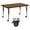 Brown, variant on Flash Furniture Mobile 36''W x 72''L Rectangular Oak HP Laminate Activity Table - Height Adjustable Short Legs