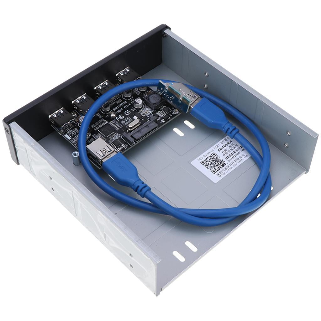4 Ports -E USB 3.0 Hub Controller Adapter Splitter, E USB Port Card External Expansion, with 15 Pin Power Supply Connector