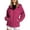 Hot Pink, variant on Womens Cinched Waist Hooded Windbreaker Oxford Fabric Full Zip Snap Flap Pocket Water Resistant Outdoor Walking Travel Outer Jackets Black S