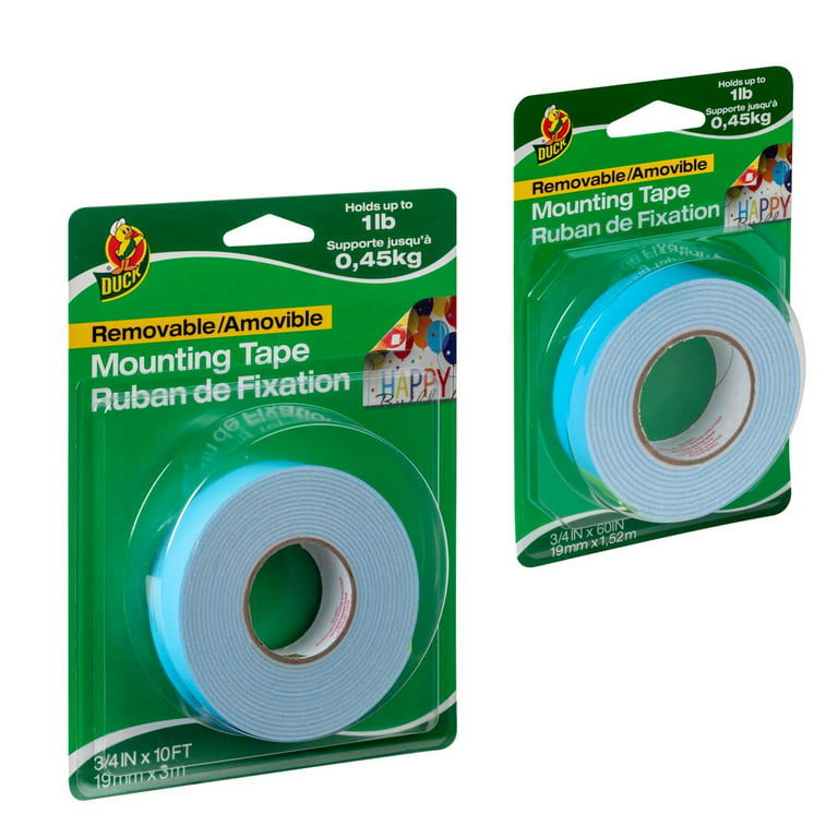 Duck Brand Permanent Double Stick Tape with Dispenser, 1/2-Inch x 300  Inches, Clear, 3-Pack (908397)