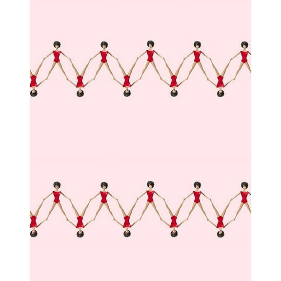 Synchronized Brunette Barbie Removable Vinyl Wallpaper by Barbie - Pink