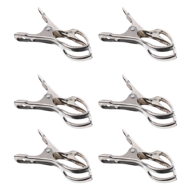 HONMEET 6Ud Pinzas Para Ropa De Acero Inoxidable Multi Función Para Uso En Casa Resistente Y Plateada