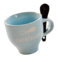 thumbnail image 4 of Lavavajillas, Cerámica, Lindo, Letras, Patrón, Café, Leche, Taza, Taza, Azul, 4 of 9
