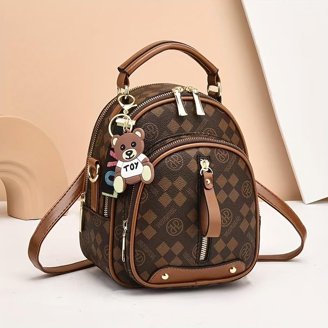 New MULTISAK Brown Backpack Crossbody Bag MultiSac Backpack Shoulder Bag Purse Travel Multi Sac Faux  main image 4