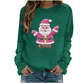 thumbnail image 5 of Aobny Long Sleeve Fall Outfits for Women 2025 Sweatshirt Christmas Army Green Pullover Crew Neck Santa Womans Tops,XXL, 5 of 6