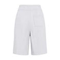 thumbnail image 3 of Women Wide Leg Shorts High Waist Wide Leg Pocket Summer Vacation Linen Hiking Shorts Women White, 3 of 5