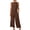 Brown 1, variant on Cotton Linen 2 Piece Outfits Women Elegant Causal Smart Sets Sleeveless Crop Tops Wide Leg Trousers Co Ord Sets Summer Loungewear Airport Outfit Linen Sets Women Work Office Loose Tracksuit Pockets