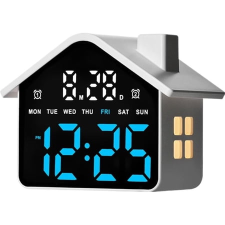 Melvexa Digital Alarm Clock Plastic, Color Changing LED Display with Dual Alarms, for Bedroom or