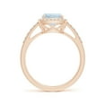 thumbnail image 2 of ANGARA Natural Rectangular Cushion 1.85 ct Aquamarine Halo Engagement Ring in 14K Rose Gold for Women (Size-9x7mm) | March Birthstone, Anniversary, Jewelry Gift for Women | Natural Aquamarine Ring, 2 of 8