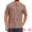 Brown, variant on DARING DIVA Men's Ripped Henley Retro Short Sleeve Button Down T-Shirt M Black