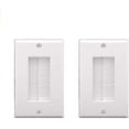 thumbnail image 1 of Placa de pared con cepillo, inserto para paso de cables, placa frontal blanca de una sola banda, 1 of 5