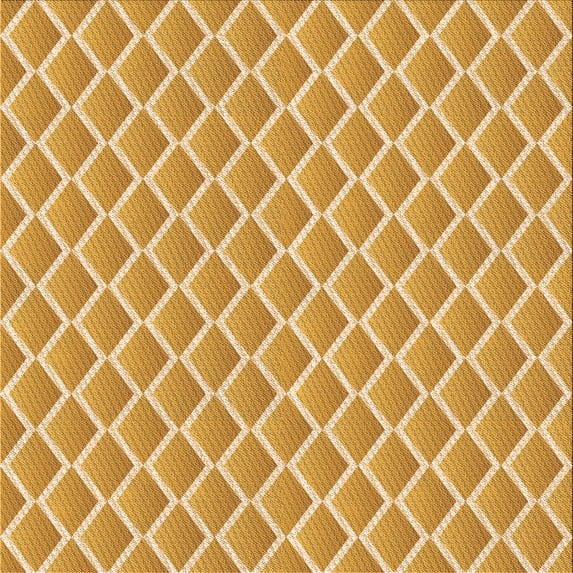 Ahgly Company Indoor Square Patterned Yellow Orange Area Rugs, 4' Square