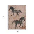 thumbnail image 3 of HomeRoots 618662 5 x 8 ft. Rust & Charcoal Horse Washable Indoor & Outdoor Rectangle Area Rug, 3 of 5