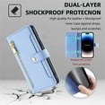 thumbnail image 3 of Jiahe Cover for iPhone XR, Multifunctional Wallet Case with Card Holder and Shoulder Strap,PU Leather Magnetic Closure Zipper Pocket Kickstand Wristband Flip Leather Cover, blue, 3 of 7