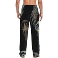 thumbnail image 3 of Uemuo Jellyfish Pattern Men's Wide Leg Palazzo Lounge Pants with Pockets Light Weight Loose Comfy Casual Pajama Pants-Large, 3 of 9