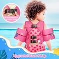 thumbnail image 6 of MoKo Toddler Swim Vest for 25-60 Lbs Kids with Whistle, Swim Trainer Floats Vests with Double Security Buckle for 3-7 Years Old Children, Magenta Mermaid, 6 of 8