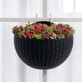 thumbnail image 5 of 1Pack Wall and Railing Plastic Pots, Hanging Planters with S Hooks, Indoor and Outdoor Half Round Plant Holders for Fence, Balcony or Rails（No flowers）, 5 of 6