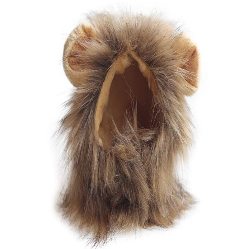 FAMDIO Lion Head Hat Lion Mane Wig Pet headgear cap Cosplay Dress Funny Cute hat