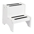 thumbnail image 3 of 2 Step Stool for Kids with Handles Anti Slip Wooden Bathroom Sink Toilet Potty Training Stool for Toddlers, 3 of 9