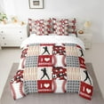 thumbnail image 3 of Feelyou Cartoon Baseball Print Twin Bedding Sets 7-Piece, Sports Player Bedding Comforter Set, Red Stripes Patchwork Reversible Sheet Sets, Ultra Soft Bedroom Decor, 3 of 8