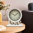 thumbnail image 4 of Horloge de Bureau Ronde Cheminée Horloge Silencieuse Décorative Ferme Silencieuse Chevet Blanc, 4 of 9