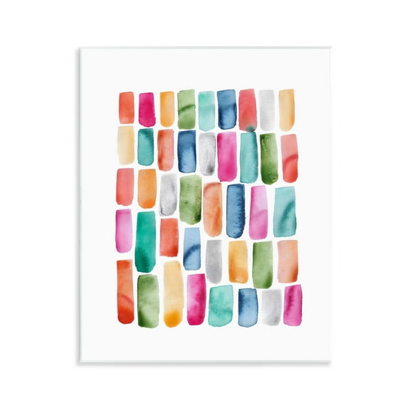 Stupell Industries Bright Abstract Brushstrokes Abstract Painting Unframed Art Print Wall Art, 11 x 14