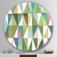 thumbnail image 2 of Designart 'Mixed Green Geometric Pattern II' Geometric Metal Circle Wall Art - Disc of 36, 2 of 5