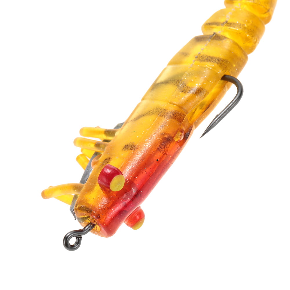 Lixada 3pcs 5 Jionted Segmented Fishing Lure Bait Shrimp Prawn Bait Fishing O8I1