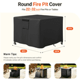 thumbnail image 2 of GASPRO 28 Inch Square Fire Pit Cover, Fits for 24-28 Inch Outdoor Fire Table Cover, 100% Waterproof and Windproof Fire Bowl Cover, 420D Heavy Duty Fabric, 28"W x 28"D x 25"H Black, 2 of 12