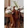 thumbnail image 4 of Brown Marble Table Runner 72 Inches, Ombre Abstract Striped Mottled Aesthetic Bed Runner Dresser Scarves Tabletop for Indoor Outdoor Parties/Ceremony/Banquet, 14" x 72", 4 of 8
