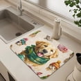 thumbnail image 6 of Dish Drying Mat Absorbent Dish Drainer Kitchen Counter 15.7x11.8inch Dish Drying Pad for Countertops Sinks Draining Racks Watercolor Animals Pattern, 6 of 9