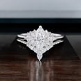 thumbnail image 2 of Cora Jewellery 1.6TCW Vintage Moissanite Engagment Bridal Ring Set For Women, 18K White Gold, 11 US, 2 of 5