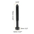 thumbnail image 2 of Uxcell Hex Lag Screws Carbon Steel Half Thread Self-Tapping Bolts for Deck Building Black 5/16" x 2-3/4" 10pcs, 2 of 5