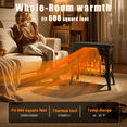 thumbnail image 2 of Rocyis 23’’ Freestanding Electric Fireplace Stove Heater with Remote, 1500W/750W Quiet Heating, Overheating Protection, Black, 2 of 7